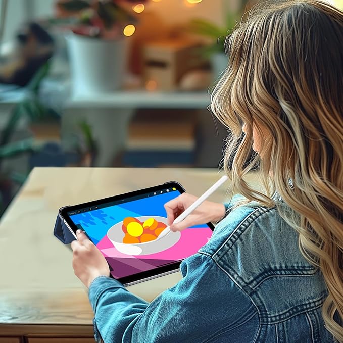 ProCase for iPad Pro 13 Inch Case M5 2025/ M4 2024, Smart Cover iPad Pro M5 M4 Case 13 Inch, Slim Stand Translucent Hard Shell Back, Supports Touch ID, Auto Wake/Sleep -Navy