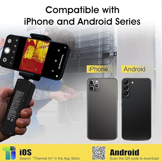 BTMETER Thermal Camera, 256x192 IR Resolution Thermal Imaging Camera with WiFi for Android & iOS, for Home/Industrial HVAC, Electrical & Automotive Inspection (-4°F to 1022°F) BT-951B