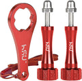 HSU Aluminum Alloy Thumbscrew Set (Extension)+ Wrench for Gopro Hero 13, 12, 11, 10, 9, 8, 7, 6, 5, 4, Compatible with GoPro Media Mod, AKASO Campark and Other Action Cameras (Red)