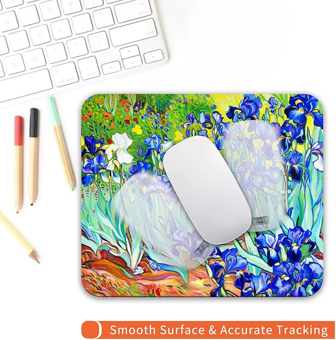Square Mouse Pad Lrises,Personalized Premium-Textured Custom Mouse Mat Design,Washable Mousepad Lycra Cloth,Non-Slip Rubber Base Computer Mouse Pads for Wireless Mouse