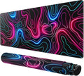 Rcege Large Mouse Pad for Desk - Gaming Mouse Pad with Stitched Edges, Anti-Slip Base for Keyboard and Mouse(Dazzle Red, 31.5L x 15.8W inches)