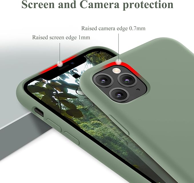 OTOFLY Compatible with iPhone 11 Pro Max Case,Ultra Slim Fit iPhone Case Liquid Silicone Gel Cover with Full Body Protection Anti-Scratch Shockproof Case (Calke Green)