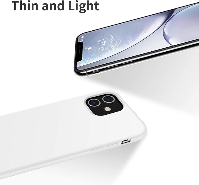 OTOFLY Compatible with iPhone 11 Case,Ultra Slim Fit iPhone Case Liquid Silicone Gel Cover with Full Body Protection Anti-Scratch Shockproof Case (White)