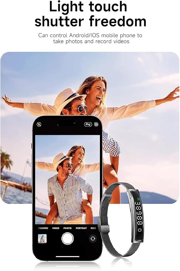 Health Smart Bracelet,Fitness Tracker with Heart Rate, Sleep Monitoring, Blood Oxygen, Step Counting for iOS and Android, No Subscription Fee, Waterproof(Silver)