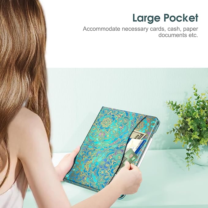 Fintie Folio Case for iPad Air 13-inch M4/M3/M2 (2026/2025/2024), Multi-Angle Viewing Protective Stand Cover with Pencil Holder & Pocket, Auto Sleep/Wake, Shades of Blue
