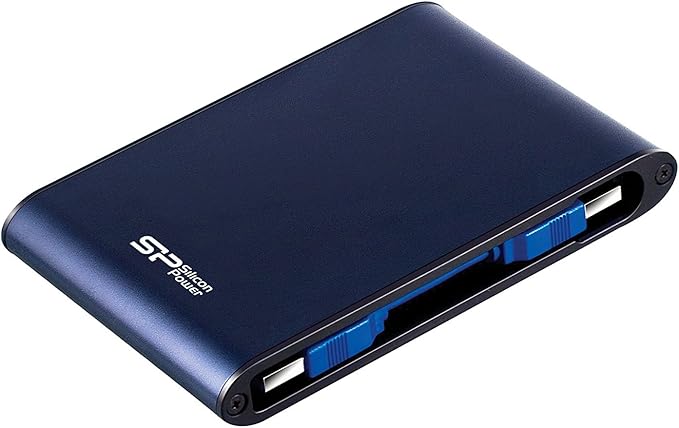 Silicon Power 2TB Rugged Portable External Hard Drive Armor A80, Waterproof USB 3.0 for PC, Mac, Xbox and PS4, Blue