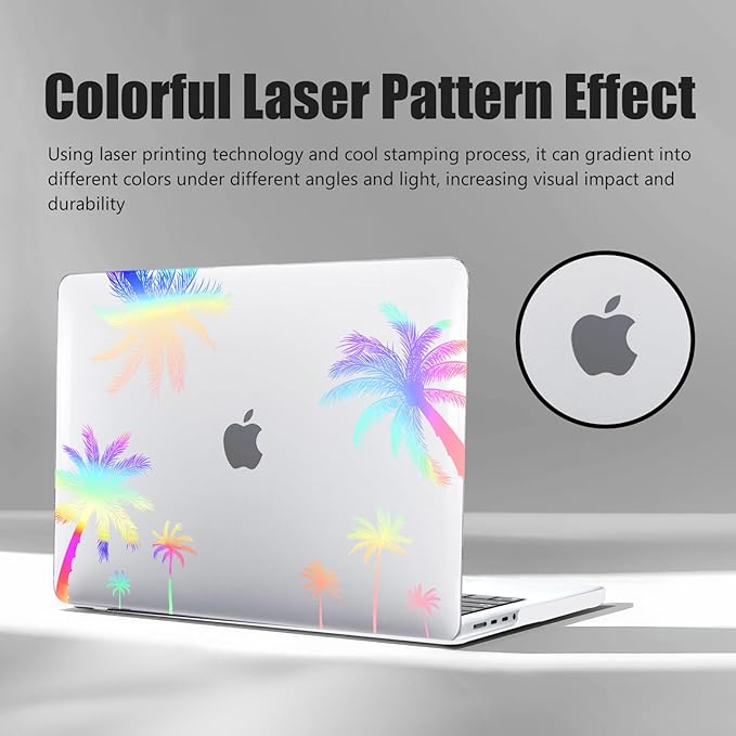 DTangLsm for MacBook Pro 14 inch Case 2026 M5, 2025-2021 M4 M3 M2 M1 A3426 A3427 A3434 A3112 A3185 A3401 A2918 A2992 A2779 A2442, Plastic Hard Cover for MacBook Pro 14 Case&Keyboard Skin, Coconut Tree