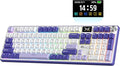RK ROYAL KLUDGE S104 Wireless Mechanical Keyboard w/Screen & Knob, Tri-Mode 101 Keys Full Size Top Mount RGB Gaming Keyboard BT/2.4G/USB-C, 8000mAh Battery, Web Driver, Hot Swap Custom Linear Switch