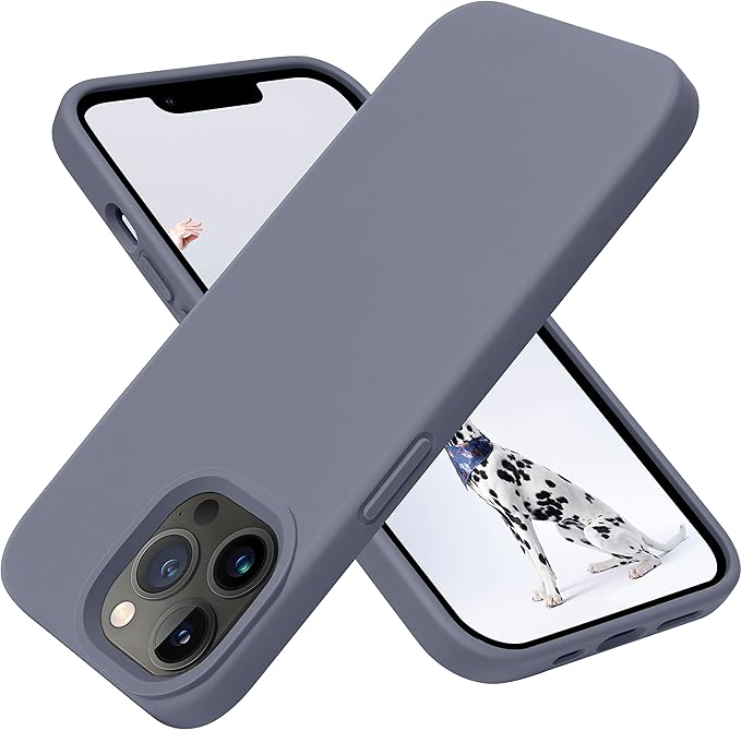 OTOFLY Compatible with iPhone 13 Pro Case, Liquid Silicone Slim Protective Shockproof Phone Case Cover with Anti-Scratch Microfiber Lining, 6.1 inch, Lavender