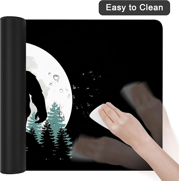Desk Mat for Desktop,Extended Gaming Big Foot Forest Mouse Pad,Non-Slip Rubber Base Mousepad with Stitched Edges for Office Home Desk Decor,31.5X15.7 Inch