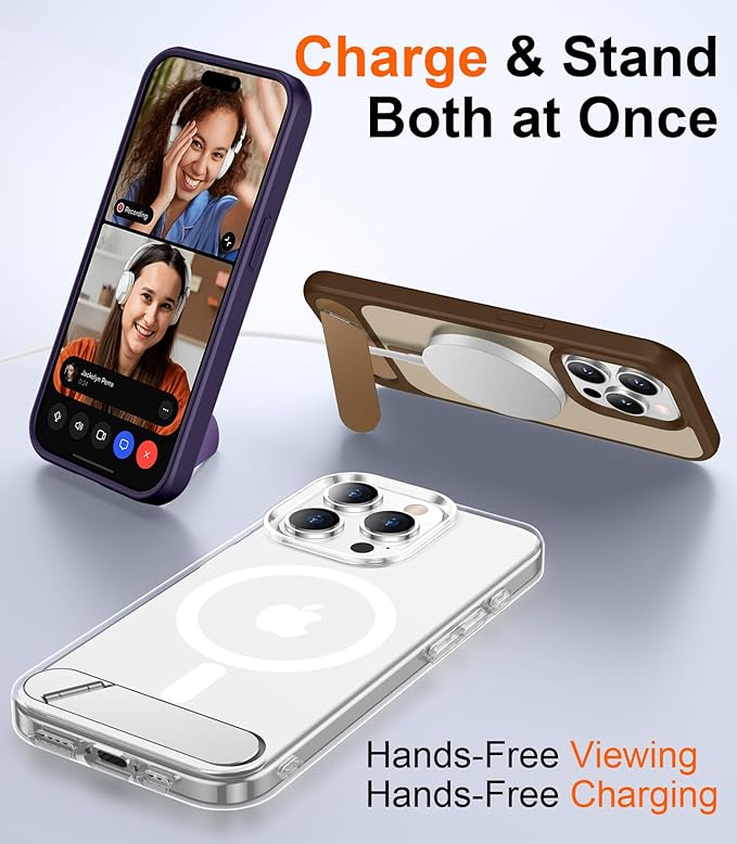 Magnetic Compatible with iPhone 15 Pro Max Case, [Built-in Invisible Kickstand][Compatible with MagSafe] [Military Grade Shockproof] Slim Thin Phone Case for iPhone 15 Pro Max 6.7"