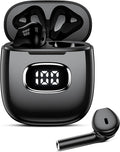 Bluetooth Headphones True Wireless Earbuds, LED Power Display All Day Playback HiFi Stereo Earphones with Mic for Samsung Galaxy S26 S25 Ultra S24 S23 Comfort Fit Sports Ear Buds for iPhone 17 Pro Max