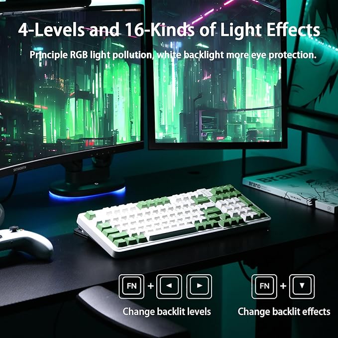 AUSDOM 98Pro Wireless Mechanical Keyboard, Tri-Mode BT/2.4GHz/USB-C Hot Swappable Custom Gaming Keyboard with Backlit, Gasket Structure, Linear Switches for Windows/Mac/PC (Clicky Sound)