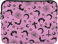 Cute Laptop Sleeve 13 inch Bats Crosses Stars Gothic Laptop Bag 14 inch Waterproof Computer Bag for Women Laptop Accessories Computer Cover Bag for Tablet Men, A06D24018