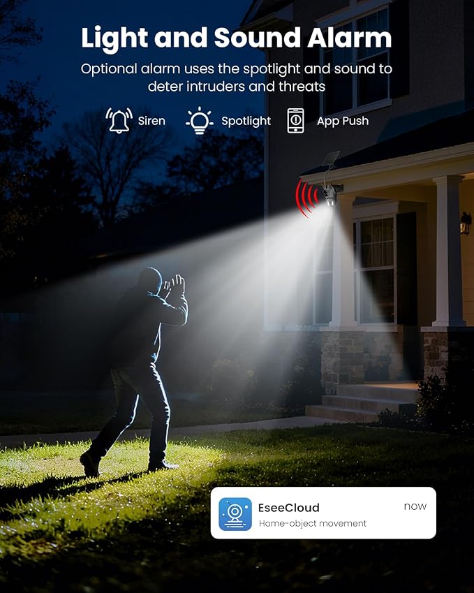 Hiseeu Wireless Solar Camera Outdoor 4MP Dual Lens, Wireless Home Security Camera 5G & 2.4G WiFi Pro, 360° PTZ, Motion Detection, Color Night Vision, IP66, 2-Way Audio, Auto Tracking, No Subscription
