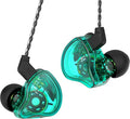 CCZ Melody inear Earphones Wired Gaming Earbuds 1DD 1BA Hybrid Drivers in-Ear Headphones iem Earbuds HIFI Bass with Ear fins, 4N OFC Cable for Drum, Studio, Editing, pc, Gaming(Green, with microphone)