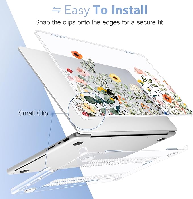 May Chen for 2026 MacBook Pro 14-inch M5 M4 M3 M2 M1 Pro/Max Chip, Release 2026 2025-2021, Model A3427 A3426 A3434 A3112 A3401 A3185, Plastic Hard Shell with Keyboard Cover, Spring Flowers