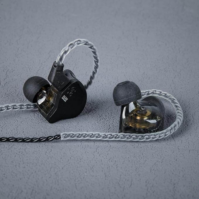 IN Ear Monitor Gaming Earbuds with MIC,CCZ DC02 IEM for Gaming Headphones,Dual Magnetic Circuit DD HIFI Earphones,Professional Earphone,Stereo Sound Earbuds,CCZ IEM Earphones with MIC(Black,With MIC)