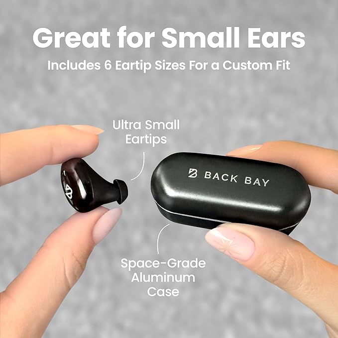 Back Bay Audio Tempo 30 Wireless Earbuds for Small Ears - Award-Winning Sound, Sweatproof Bluetooth Earbuds, Tech Fitness Gifts for Men, Comfortable Bluetooth Ear Buds for Women - Black