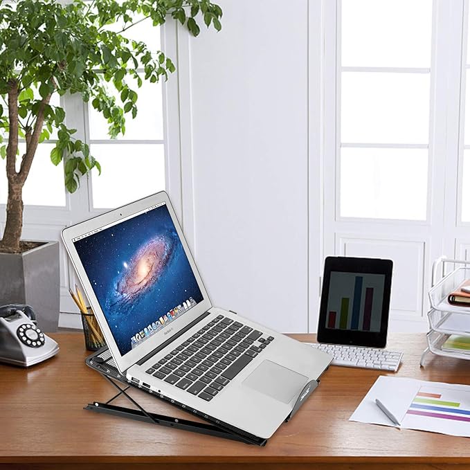 IMAGE Laptop Stand, A3 Large Version Foldable Portable Ventilated Desktop Laptop Stand Holder, Adjustable 12 Angle Points Stand, Compatible with 10" ~ 17" Notebooks, LED Light Box Pad