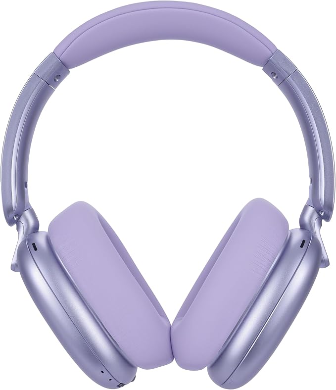 C6 Active Noise Cancelling Headphones, Wireless Over Ear Bluetooth Headphones, 60H Playtime, Lightweight Folding Deep Bass Comfort Fit Ear Cups Headset with Mic for iPad/Travel/PC/Home Purple