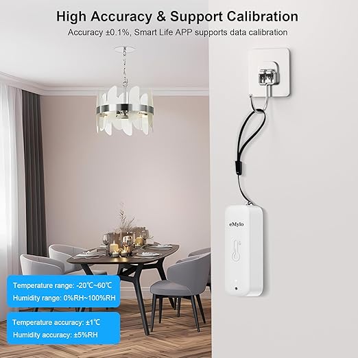 WiFi Thermometer, Humidity Meter with Smart Alert, Data Storage and Calibration, Temperature and Humidity Monitor for Bedroom, Baby Room, Warehouse, Cellar, Greenhouse, White 1 Pack