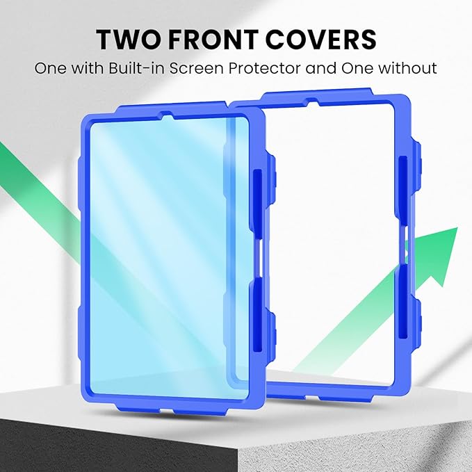 SEYMAC Case for iPad Pro 13 Inch M5 2025 / M4 2024, Heavy Duty Shockproof Protective Case with Screen Protector, 360° Rotating Stand, Hand/Shoulder Strap and Pen Holder, Blue