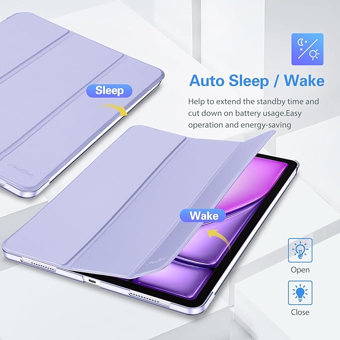 ProCase Smart Case for iPad Pro 12.9 2022/2021/2020/2018, Slim Stand Hard Back Shell Smart Cover for iPad Pro 12.9" 6th Gen/5th Gen/4th Gen/3rd Gen -Purple