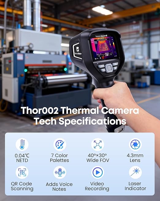 Thermal Master Handheld Thermal Imager, 5-Vision, 512×384 X³ IR Resolution, -4℉ to 1022℉, 3.5'' IPS Hard Screen, Thermal Imaging Camera with 2MP Visual Camera(Thor 002)