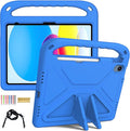 for iPad A16 Case 11th Generation 2025 11 Inch, iPad 10th Generation 10.9" 2022 Case, Kids Friendly Lighweight EVA Foam Shoulder Strap Shockproof Stand Cover for Girls Boys, Blue