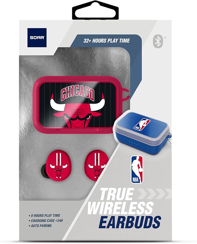 SOAR NBA Wireless Sport Earbuds: Comfortable Fit & Convenient Charging