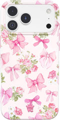 VELVET CAVIAR Case for iPhone 17 Pro Max | Compatible with MagSafe | 10ft Drop Tested | Protective Designer Cases | Posie Pink Bow 2.0