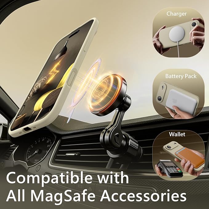 FireNova Magnetic for iPhone Air Case, Compatible with MagSafe, [Integrated Silicone Camera Control Button] [Camera Protection] Microfiber Lining Phone Case for iPhone 17 Air, 6.5", Khaki