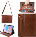 Handbag Case for iPad 10.2" (2019-2021) & iPad Pro/Air 10.5", Techcircle Folio Stand iPad Crossbody Wallet Case with Pencil Holder & Envelope Pocket, Hand Strap+Shoulder Strap Protective Cover, Coffee