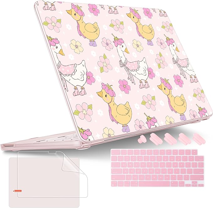 Tuiklol for 2026 MacBook Neo 13 Inch A18 Pro Chip Case, (Model A3404) Anti-Scratch Anti-Drop Slim Hard PC Shell Case with Shockproof Protective MacBook Neo Laptop Cover, Goose Flowers