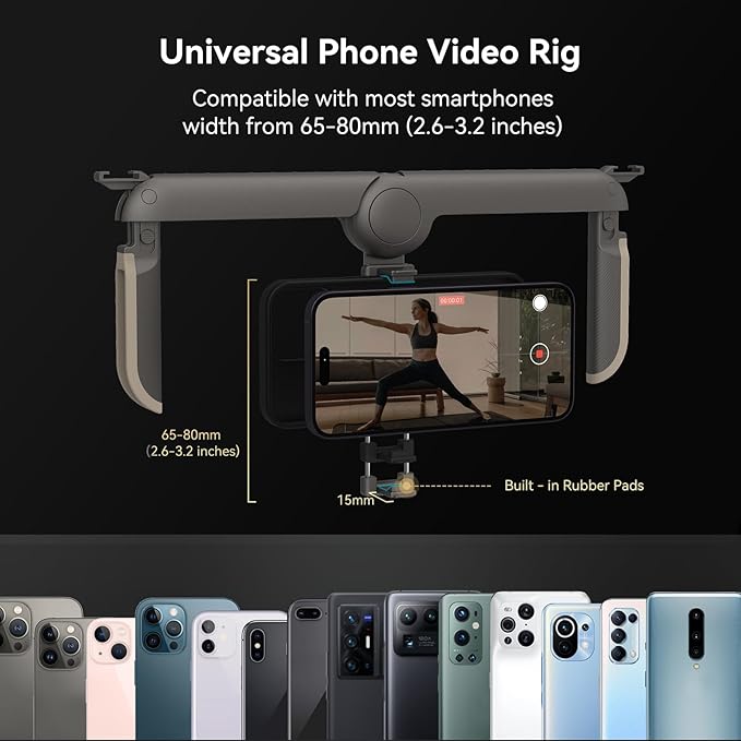 SmallRig P20 Foldable Universal Phone Cage, Smartphone Video Rig Filmmaking Vlogging Case Stabilizer for Videomaker Video-grapher for iPhone 17 16 15 14 13 for Samsung and Other Android Phones - 4047