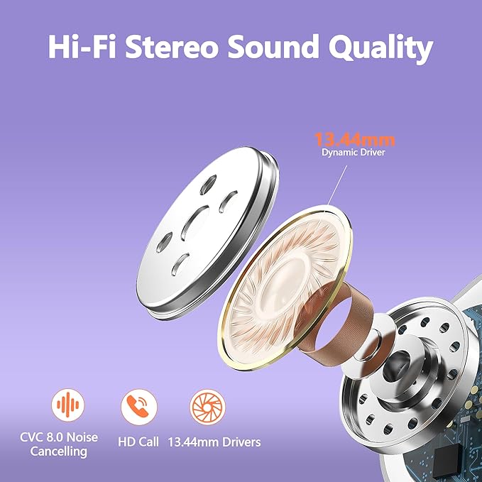 hadbleng Wireless Bluetooth Earbuds Sport 128H Playtime New Bluetooth 5.3 Headphones with LED Display Powerful Bass Over Ear Earphones with Earhooks IP7 Waterproof for Gym/Running/Workout