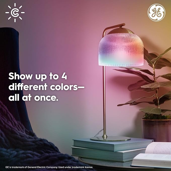 GE Cync Dynamic Effects A19 LED Smart Light Bulbs, Bluetooth and WiFi Color Changing Lights with Music Sync, Compatible with Alexa and Google Home (2 Pack)
