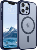 SUPFINE Magnetic for iPhone 13 Pro Case (Compatible with MagSafe) (Military Grade Drop Protection) Slim Translucent Matte Shockproof with Anti-Fingerprint Phone Case,Navy Blue