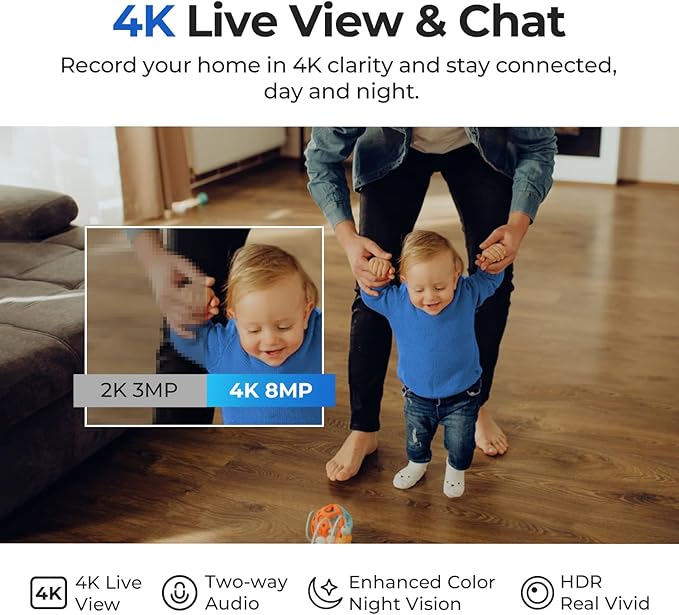 IMILAB 4K 8MP Security Camera Indoor, 360° View Pet/Dog/Baby Camera with Xiaomi Home App, 2.4G/5G WiFi Plug-in Room Cam, Color Night Vision, Pet&Human Track, Two-Way Audio, No Subscription(C40)