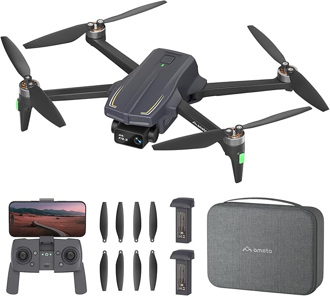 Ameta Drones with Camera for Adults 4k UHD, S20 Pro GPS Drone for Adults Beginners with 50 Mins Long Flight, Brushless Motor, Altitude Hold, Cool Toys Gifts for Men Boys(Under 249G)