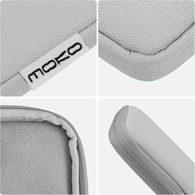 MoKo 9-11 Inch Tablet Sleeve Bag Carrying Case Fits New 11inch iPad Air M4, iPad A16 2025, iPad Pro 11 M4, Air 5/4/3, iPad 10/9/8th Gen, Tab S8/S9 11", Tablet Carrying Case, Gray + White