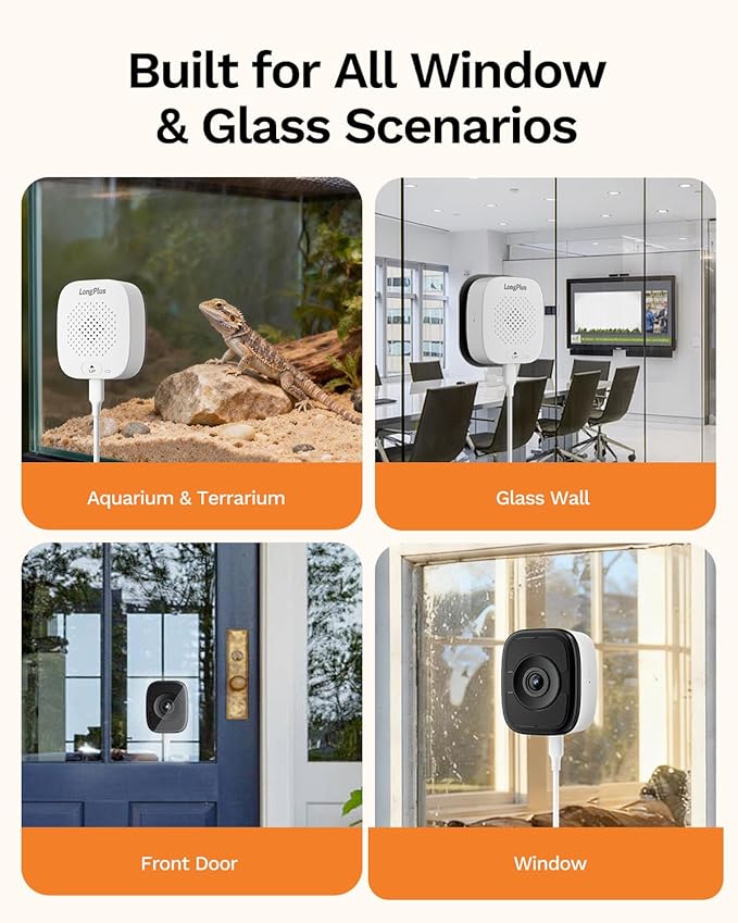 LongPlus 5MP 3K Magnetic Window Camera with Night Vision, 2.4&5GHz WiFi Safeview Window Security Camera, Indoor Window Camera for Home Security, 24/7 Recording, Human/Car Detection,Two-Way Audio