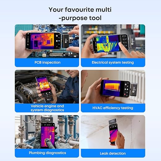 Thermal Master P3, Thermal Camera for iOS & Android, Manual Focus Infrared Camera, 512×384 X³ IR Resolution, -4℉ to 1112℉ Temp Range Thermal Imager, PCB Inspection