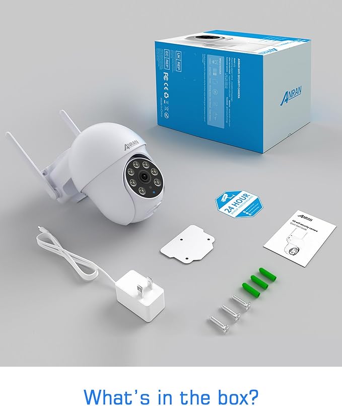 ANRAN 3K/5MP WiFi Security Camera for Home/House Outdoor: 2.4/5GHz Dual-Band, Auto-Tracking, 360° Pan-Tilt, 2-Way Audio, Full Color Night Vision, 24/7 Recording