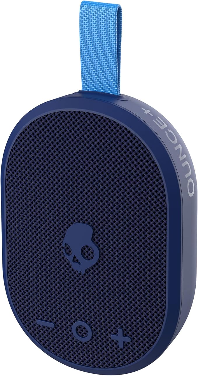 Skullcandy Ounce+ Wireless Bluetooth Speaker - IPX7 Waterproof Mini Portable Speaker with 16 Hour Battery, True Wireless Stereo, and Ballistic Nylon Carry Strap (Navy)