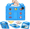 for iPad Air 11 inch Kids Case M3/M2 (2025/2024) & iPad Pro 11 Inch M4 Case 2024 with Pencil Holder/Handle/Kickstand Cute DIY Soft EVA Shockproof Stand Lightweight Tablet Cover,Sky Blue Bear