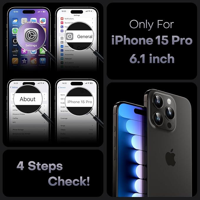 TOCOL Magnetic for iPhone 15 Pro Case, Upgraded Full Camera Protection, Compatible with Magsafe, Drop Protection, Translucent Matte Back Bumper Phone Cover 6.1-Inch (Gray)