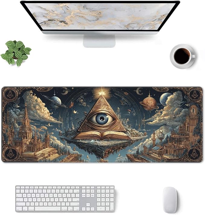 Gothic Masonic Mouse Pad Extended Large Gaming Mouse Pad XL Stitched Edges for Gamer Home Office 31.5 X 11.8 Inch