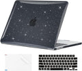 EooCoo Case Compatible with MacBook Air 15 inch M5 2026 2025-2023 Release M4 M3 M2 Model A3448 A3241 A3114 A2941, Plastic Hard Shell Case & Keyboard Cover & Screen Protector, Sparkly Black